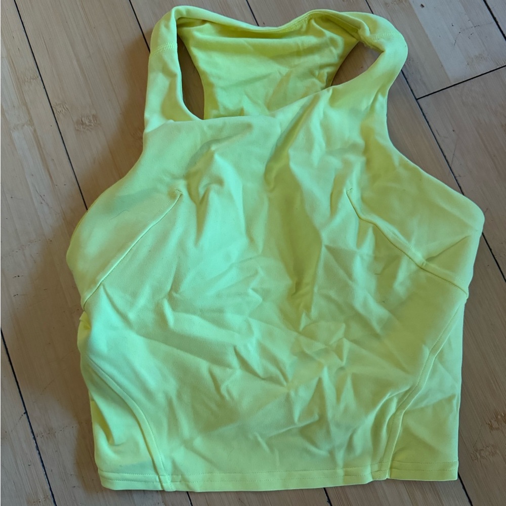 Bright Yellow Lululemon Cropped Bra Tank